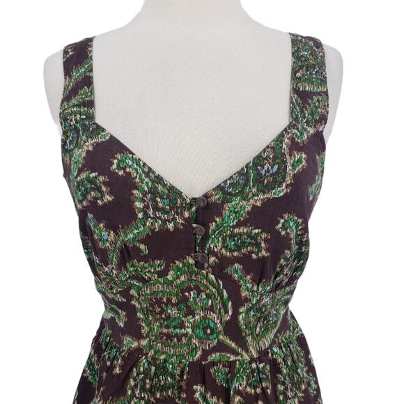 Tommy Hilfiger Smocked Back Cotton Dress Brown S - Picture 7 of 7